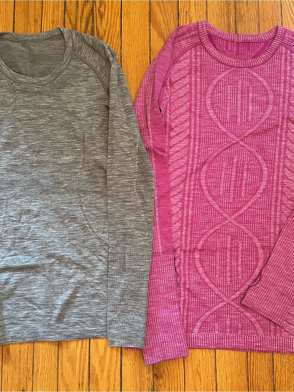 Lululemon Bundle Gray Swiftly Tech and  Heathered  Purple Rest Pullovers Sz 8/md
